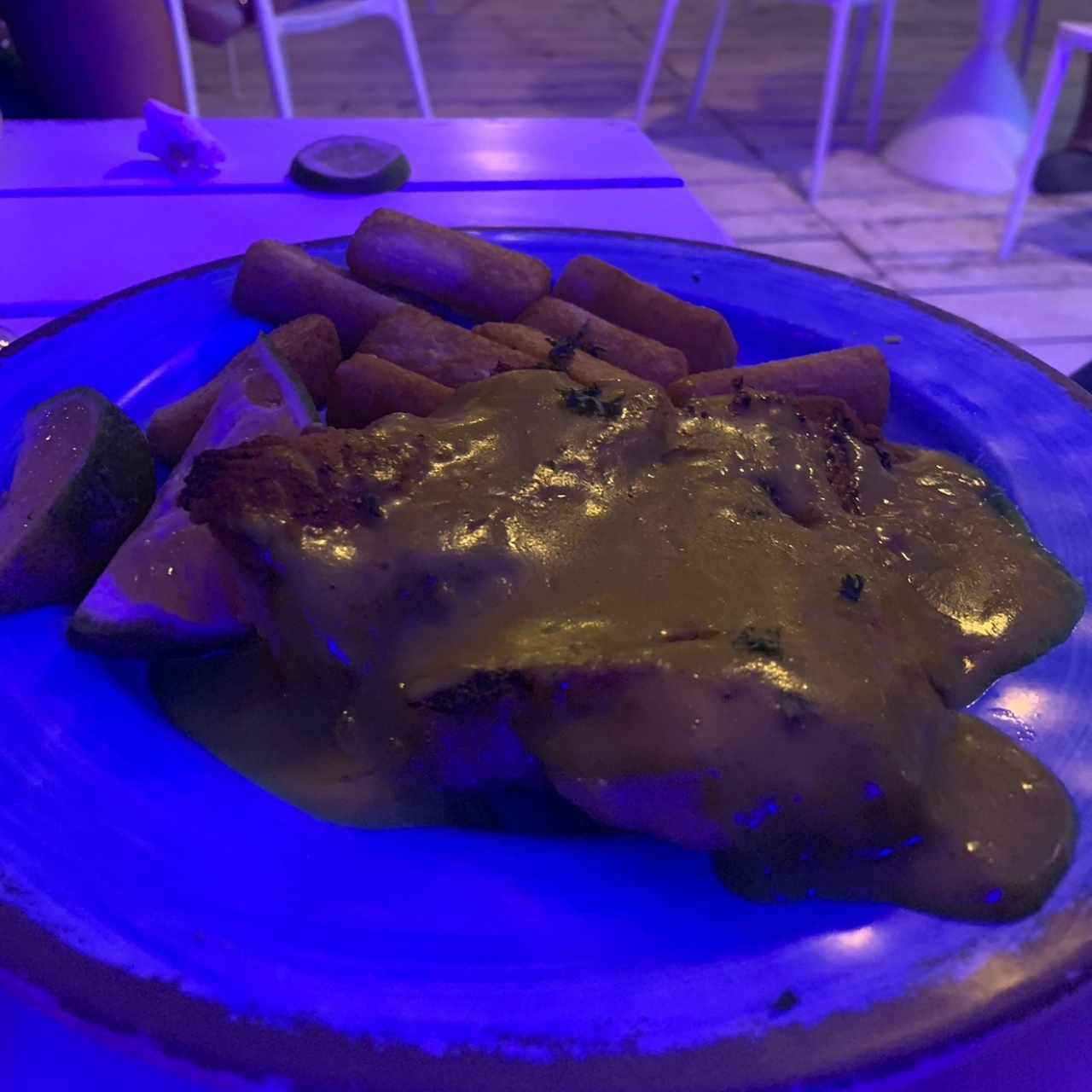 Filete con coco y curry