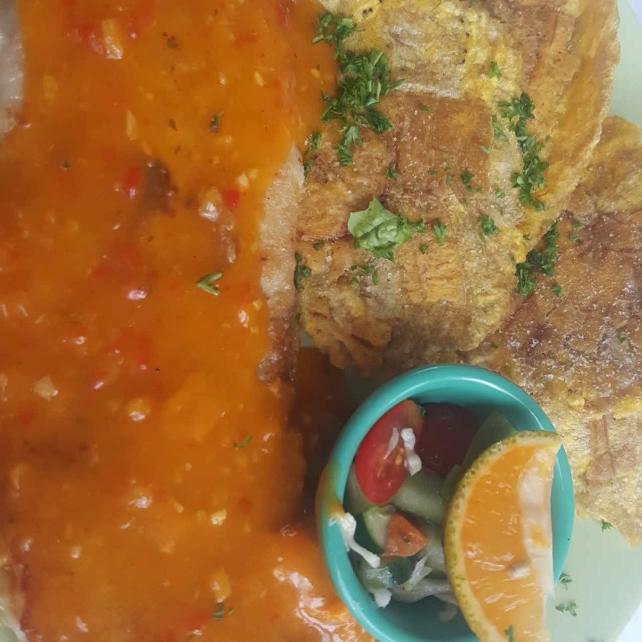 filete de escado al ajillo