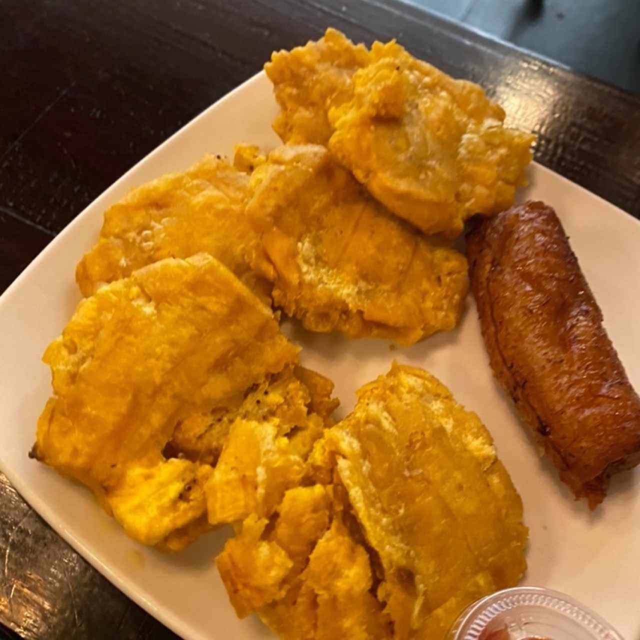 patacones y platano dulce 