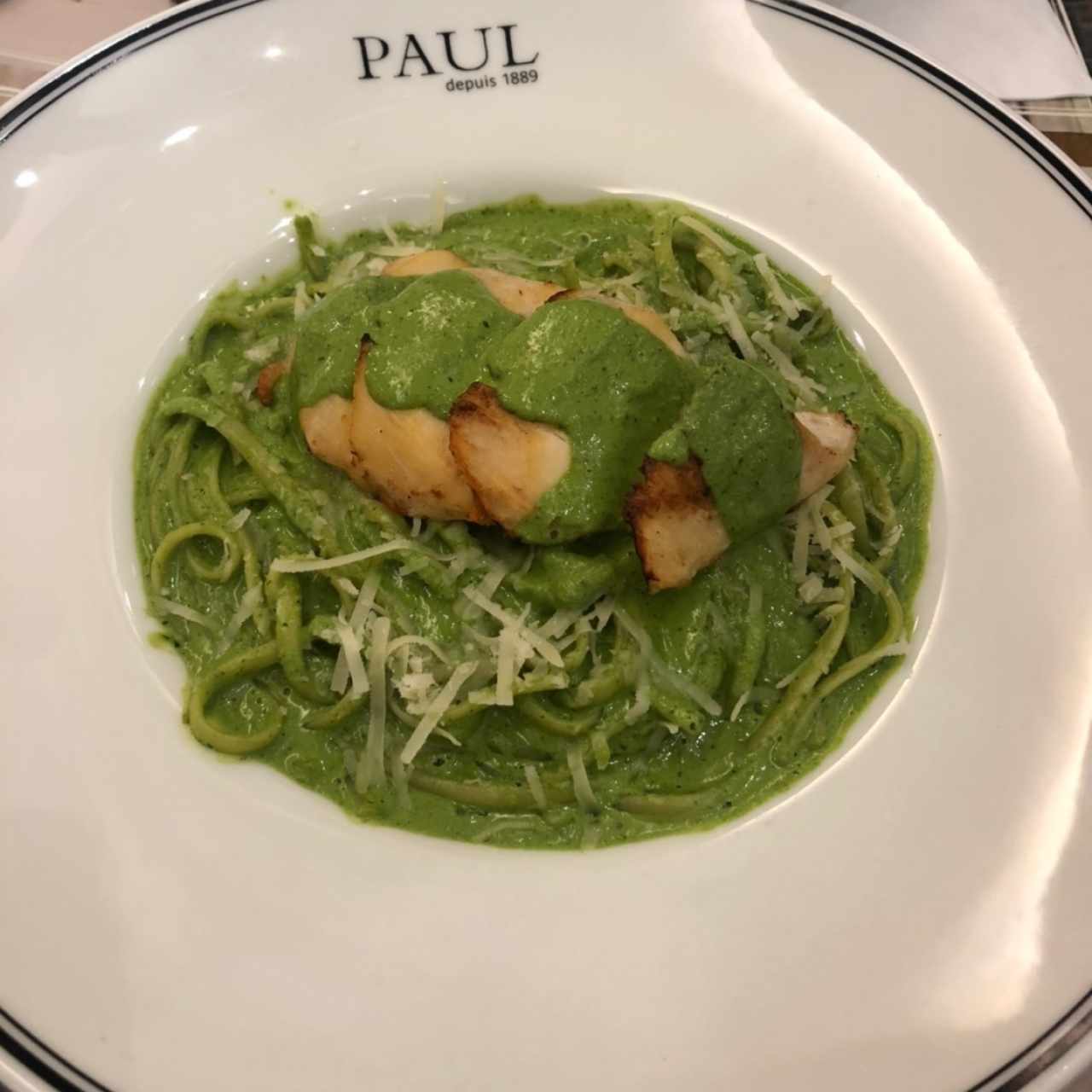 linguine pesto con pollo