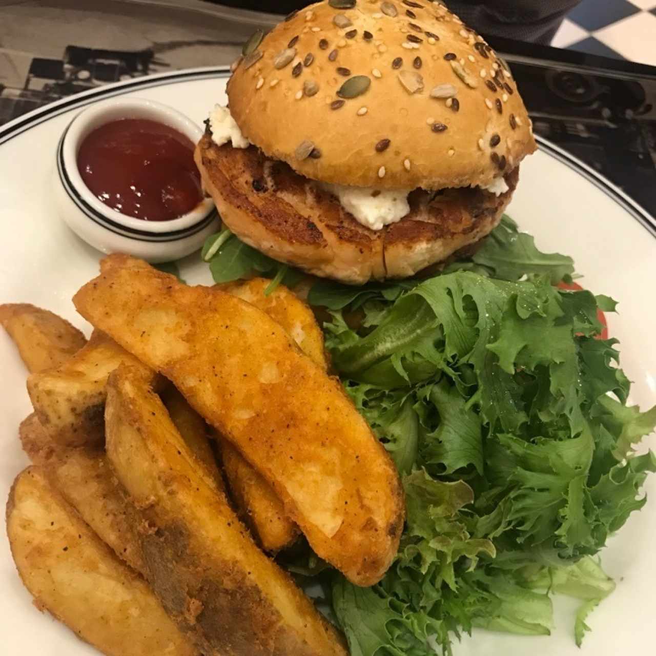 hamburguesa de salmon