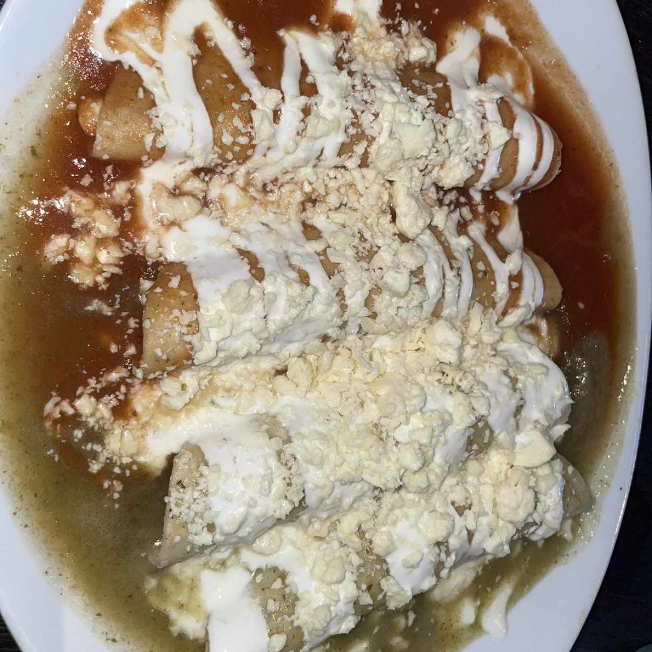 Enchiladas rojas, verdes o divorciadas