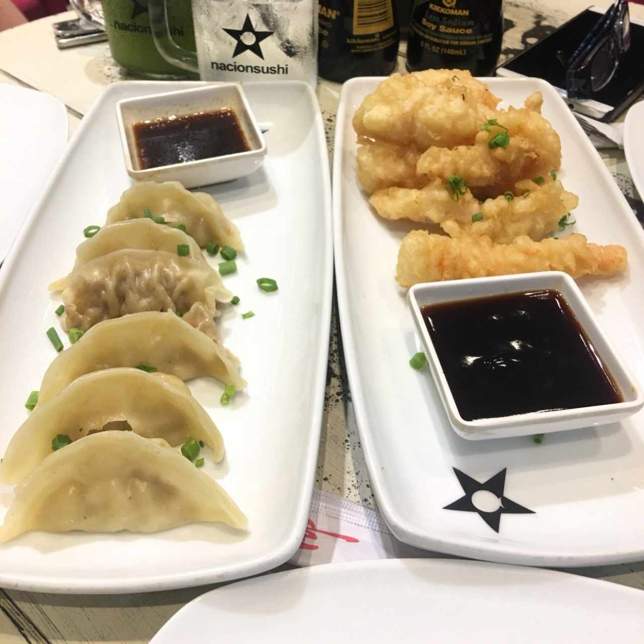 Gyosas Mixtas y EBI Tempura