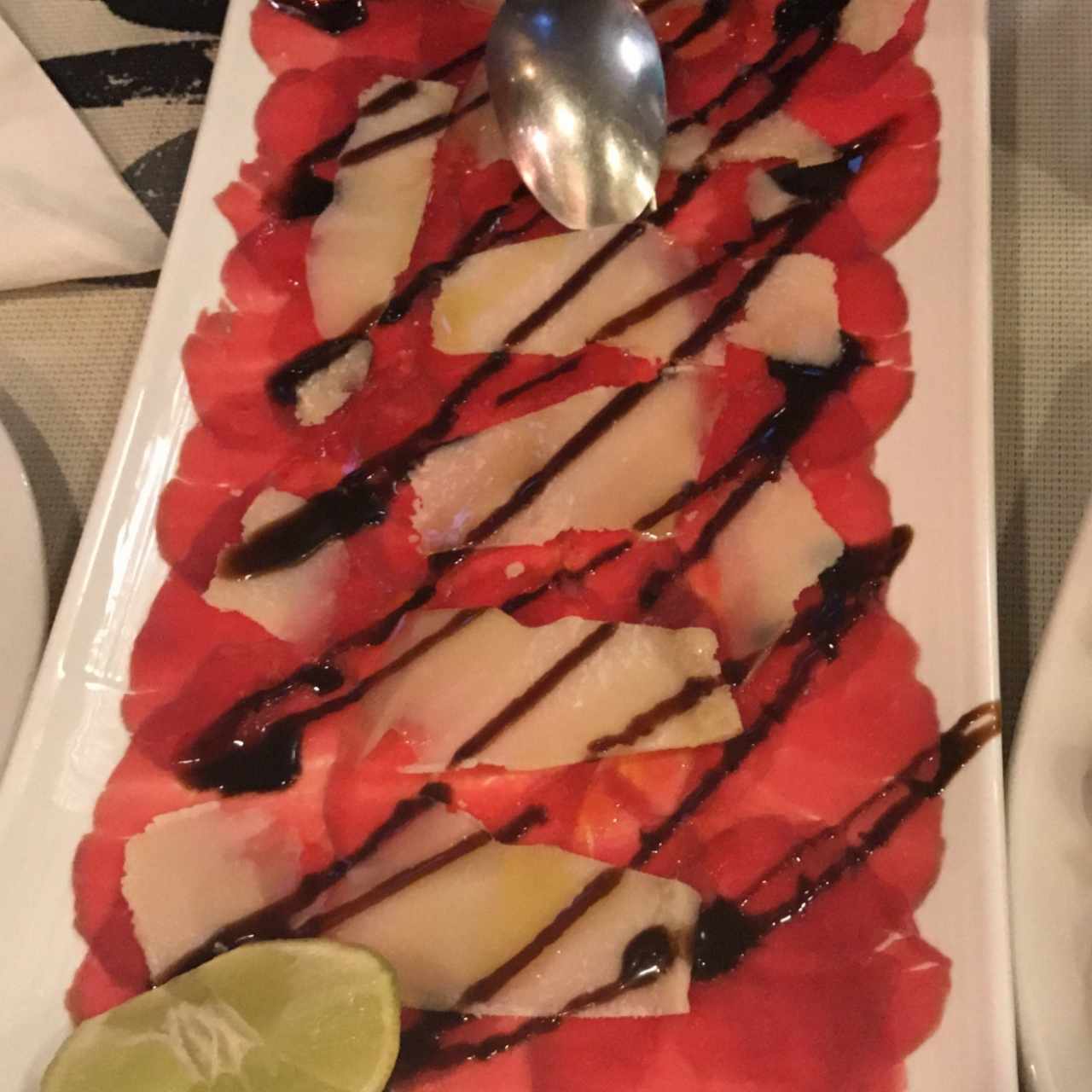 Carpaccio di manzo con grana