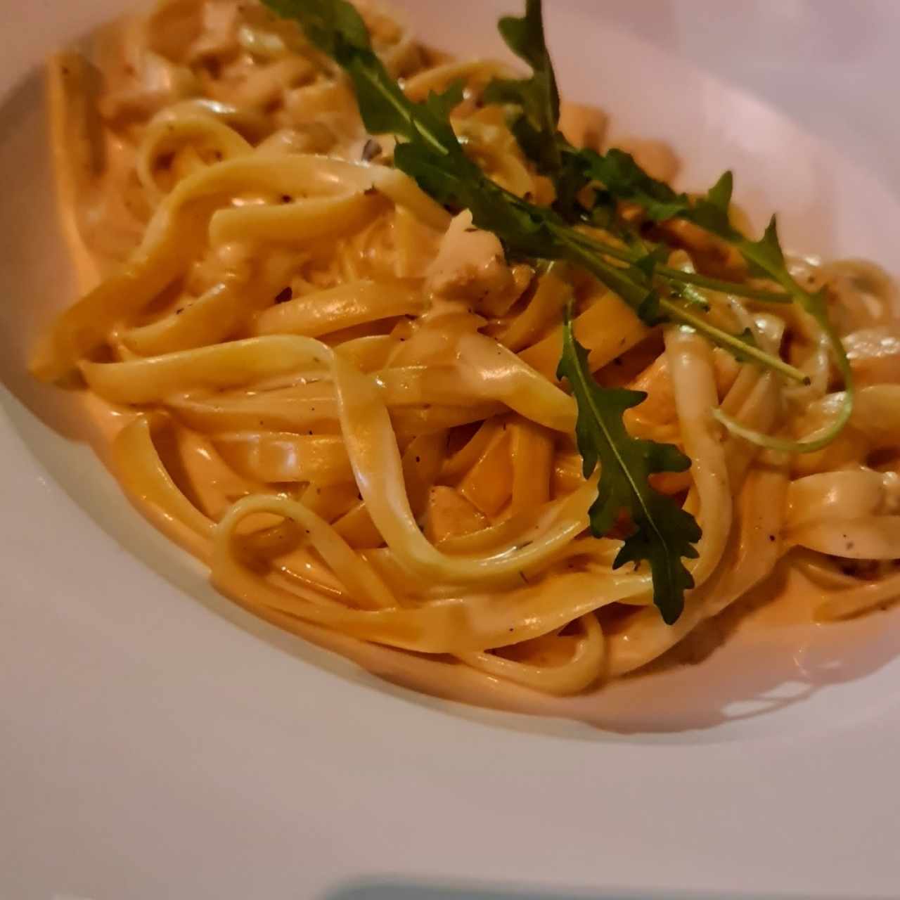 fettucini de pollo y jamón 