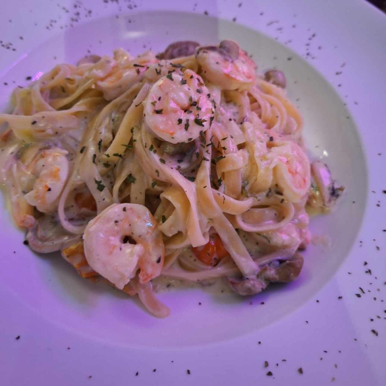 Fettuccine Gamberi e Porcini