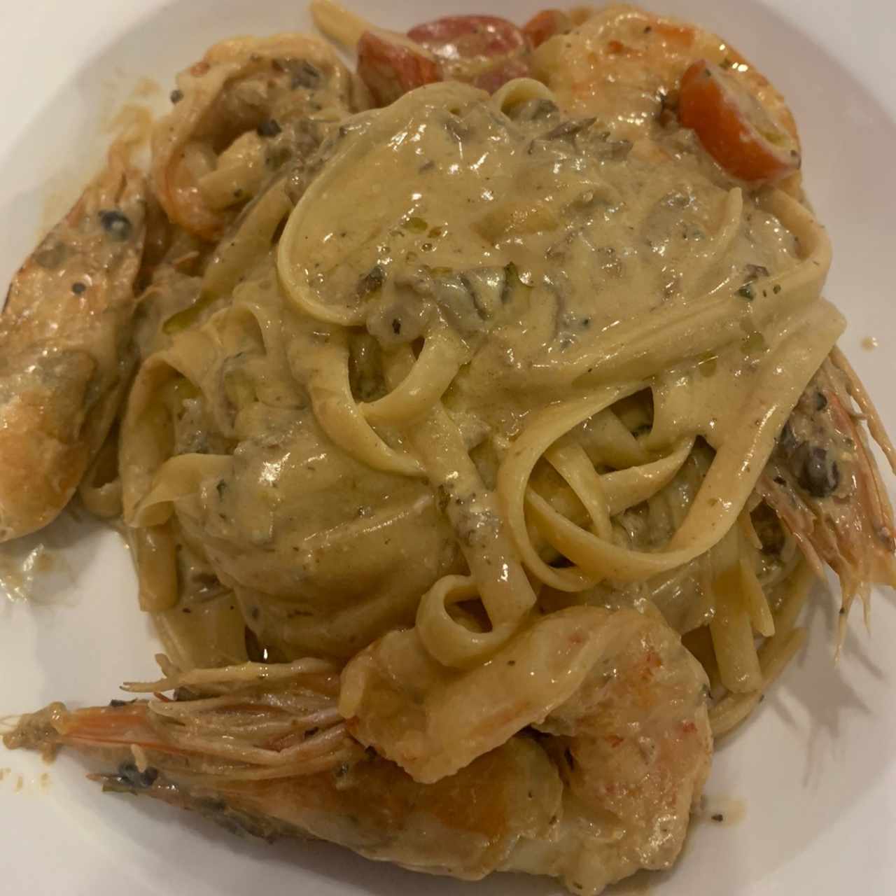 Fettuccini Alla Gamberoni e Porcini