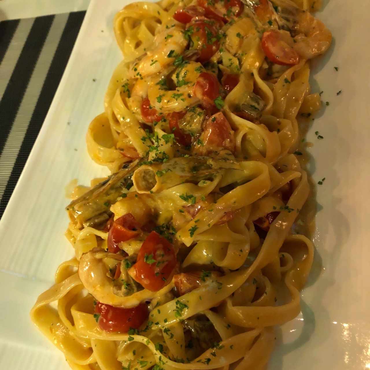 Fettuccine scampiz e porcini