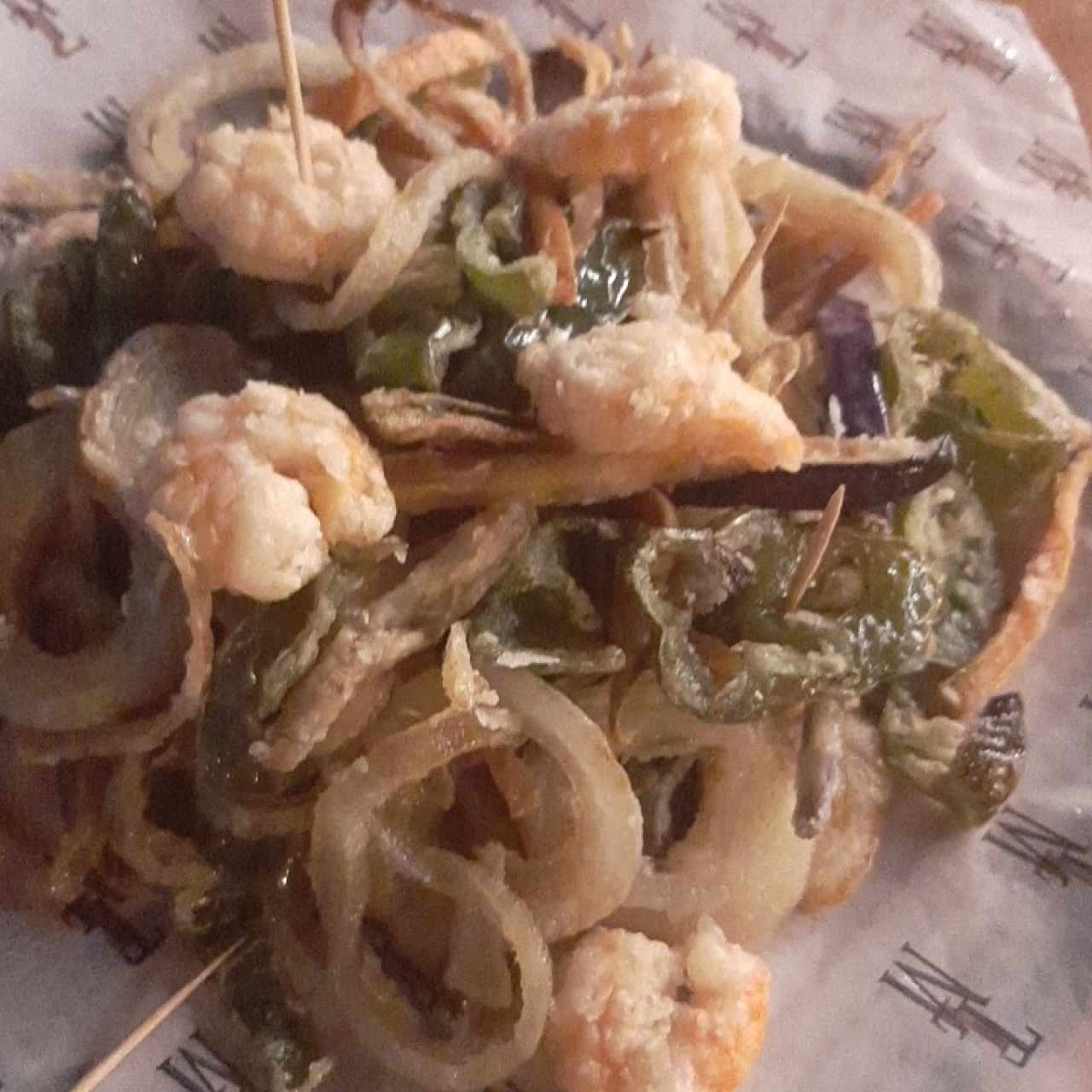 fritura de la huerta con gambas