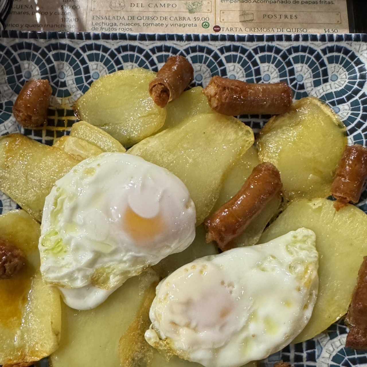 Huevos Estrellados con Jamón/Chistorra