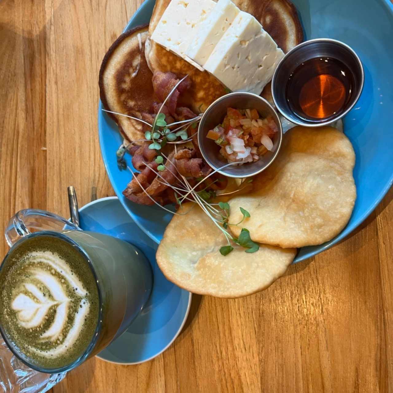 Big chef platter 💙 and dirty matcha 🍵