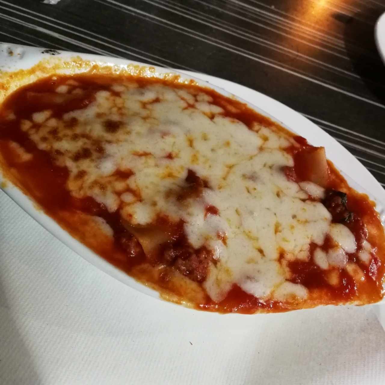 lasagna de carne.