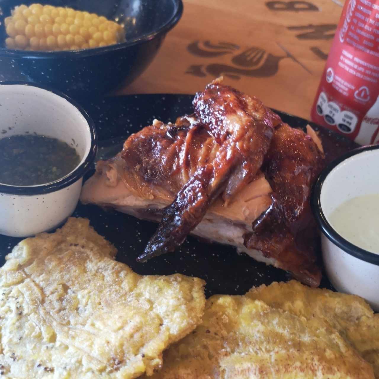 Combo #1 1/4 de Pollo con Patacones y Mazorca 