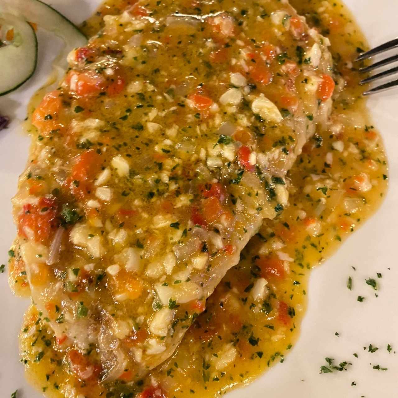 Filete de Corvina al Ajillo