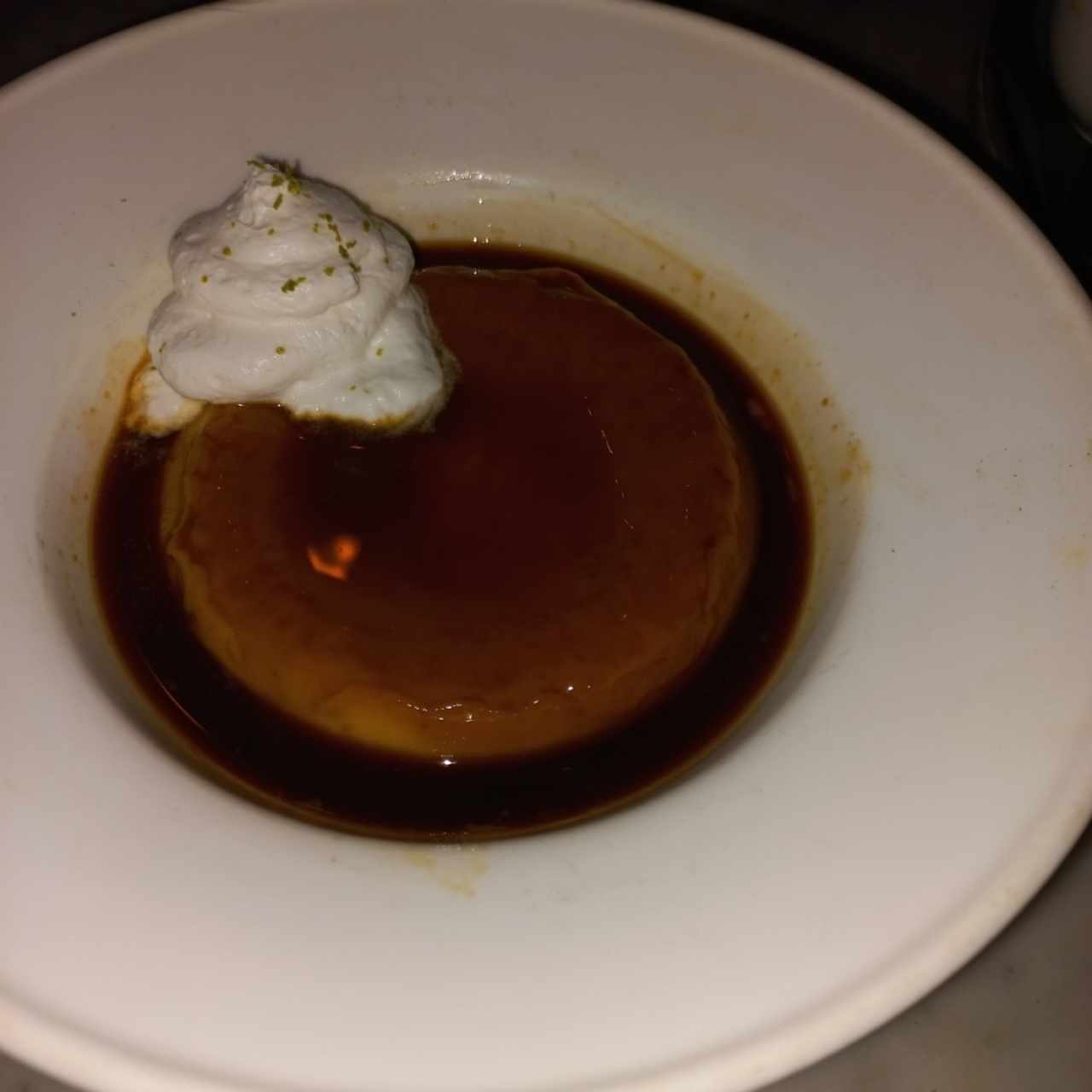 Flan con chantilli