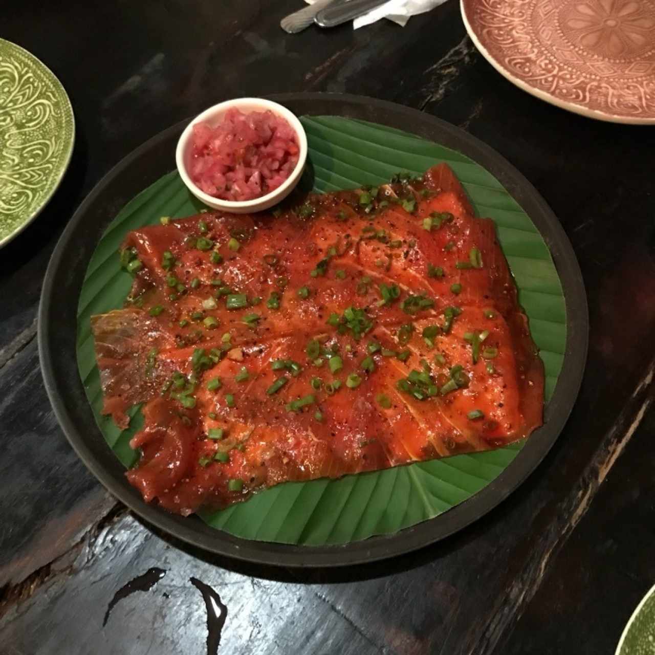 carpaccio de tuna con yuca