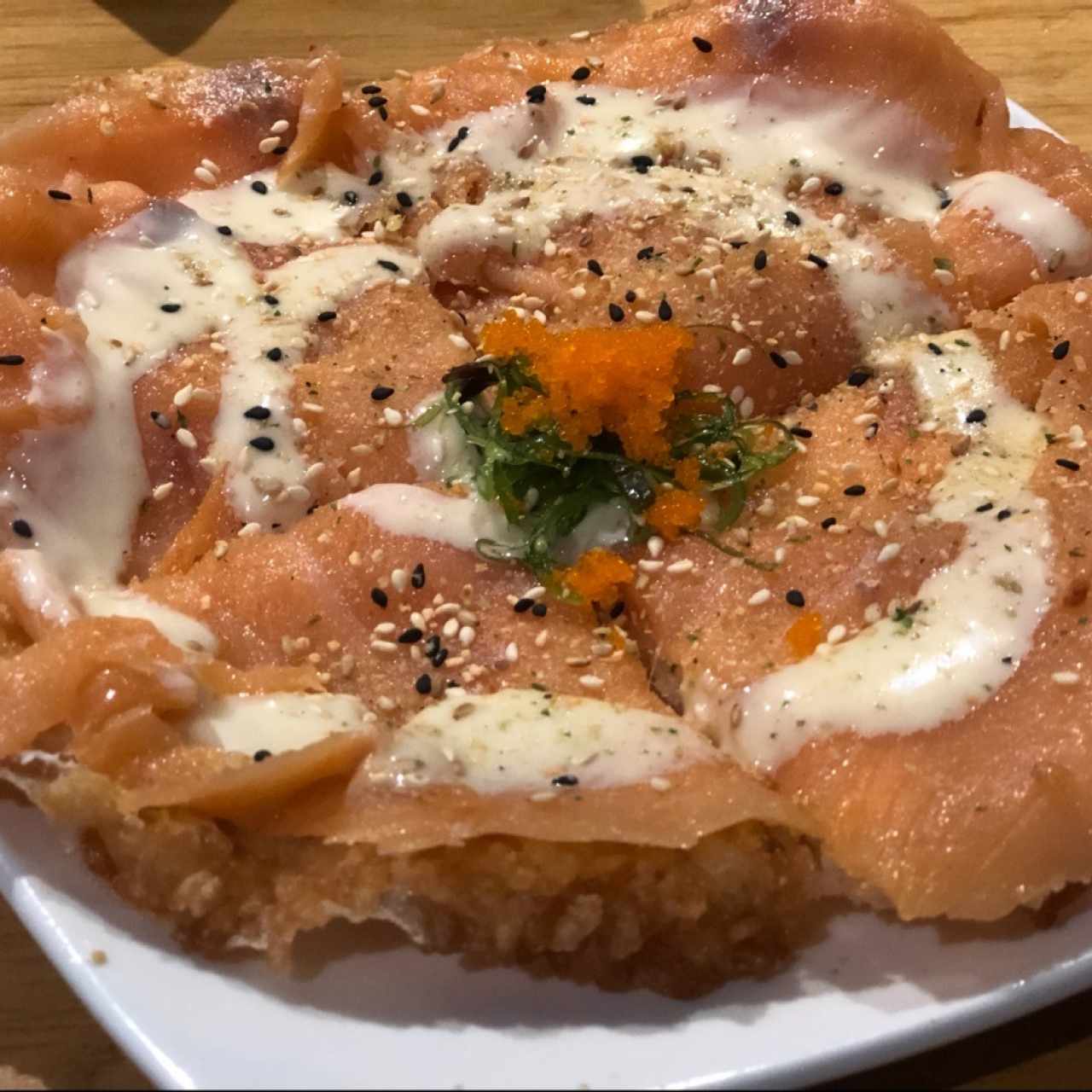 Pizza de salmón ahumado