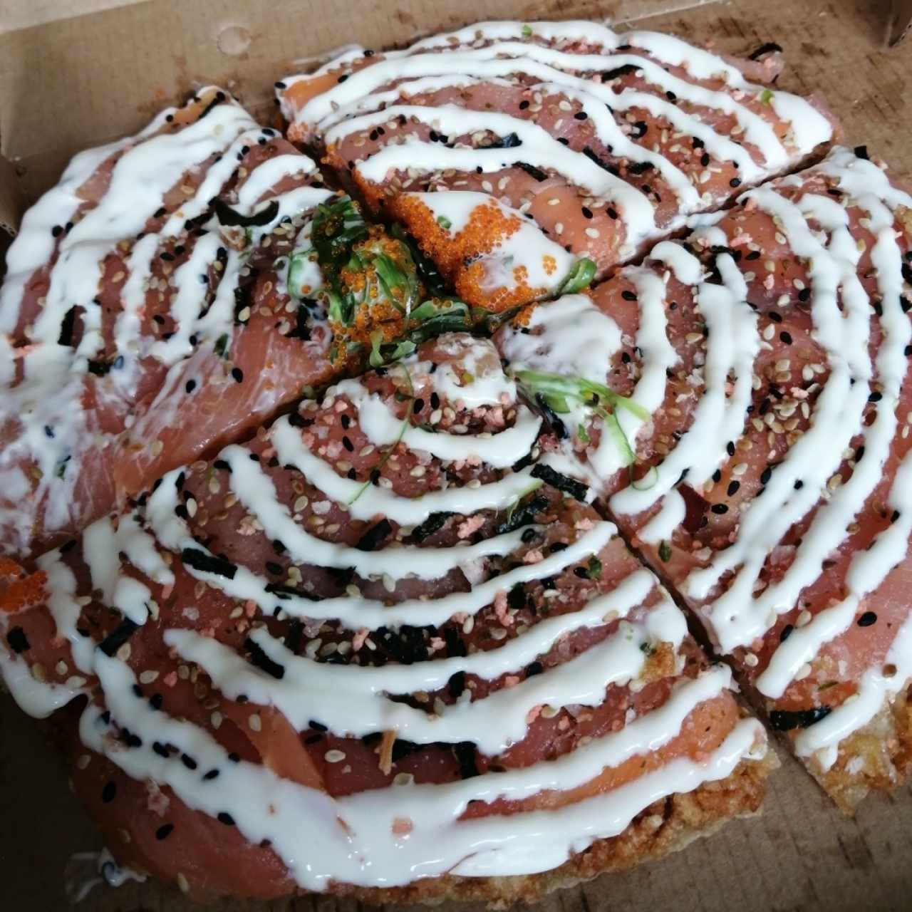 Pizza de Sushi de Salmón