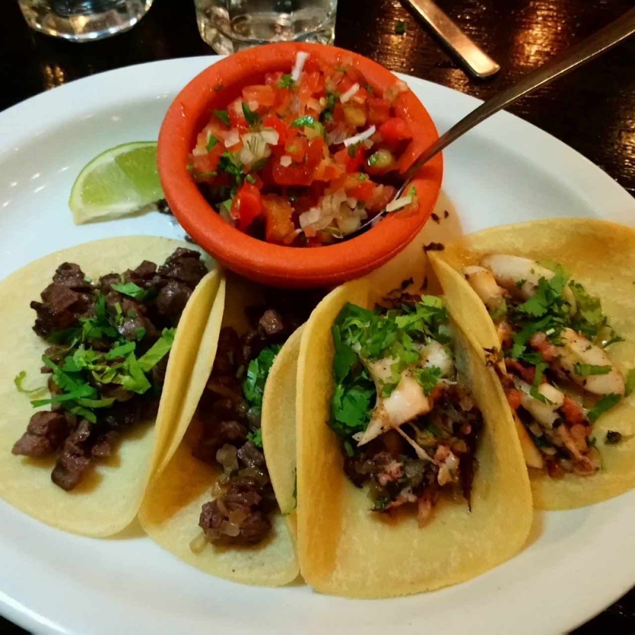 Tacos a la Plancha (arrachera y pulpo)