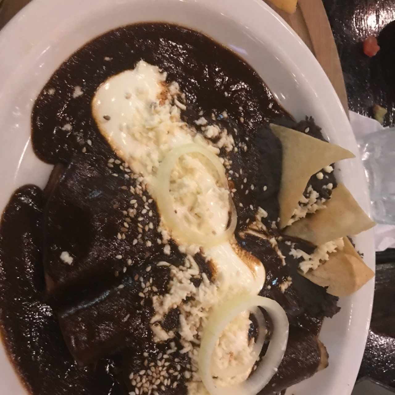 Enchiladas de pollo con mole