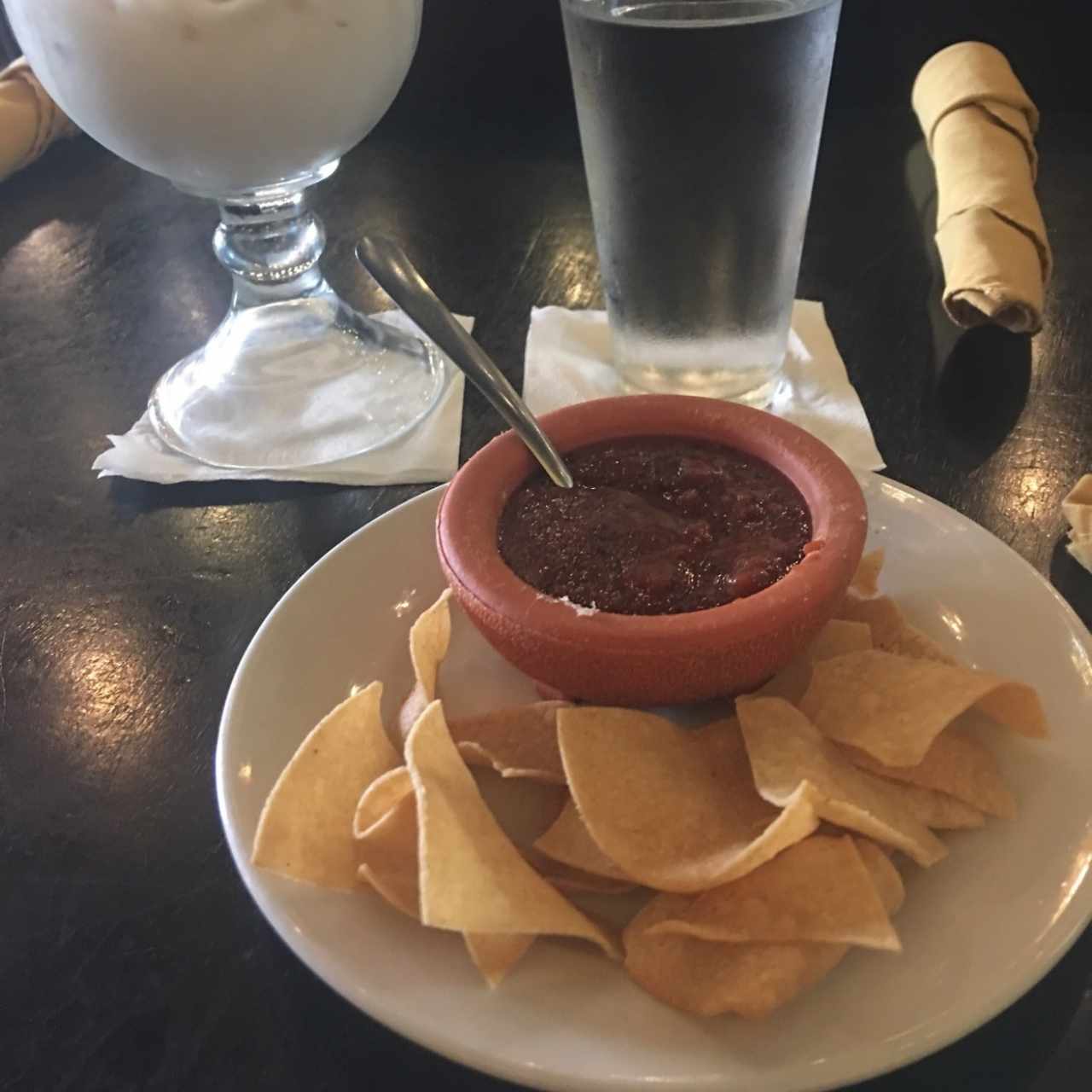 house salsa and chips -not spicy!