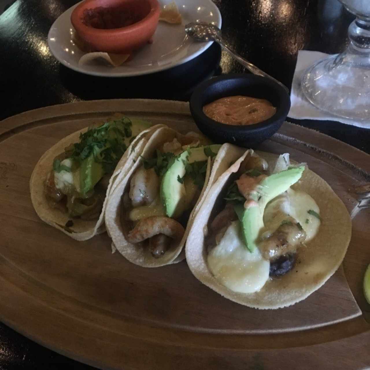 tacos con camarones