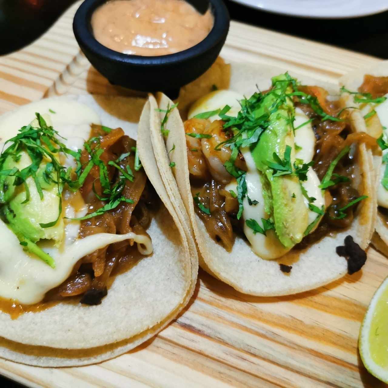 tacos de langostinos