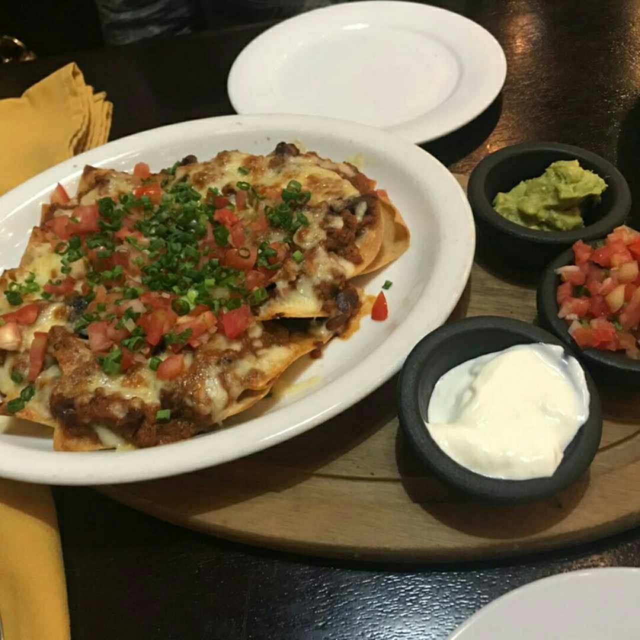 nachos con chile de carne