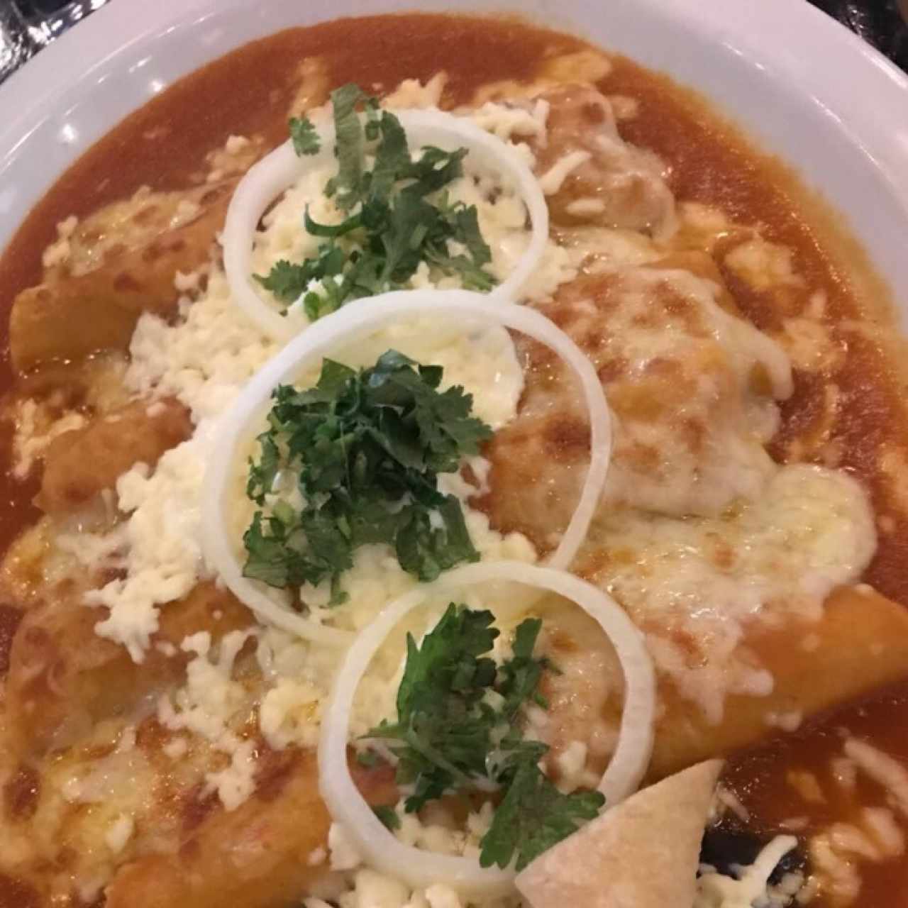 enchilada en salsa roja