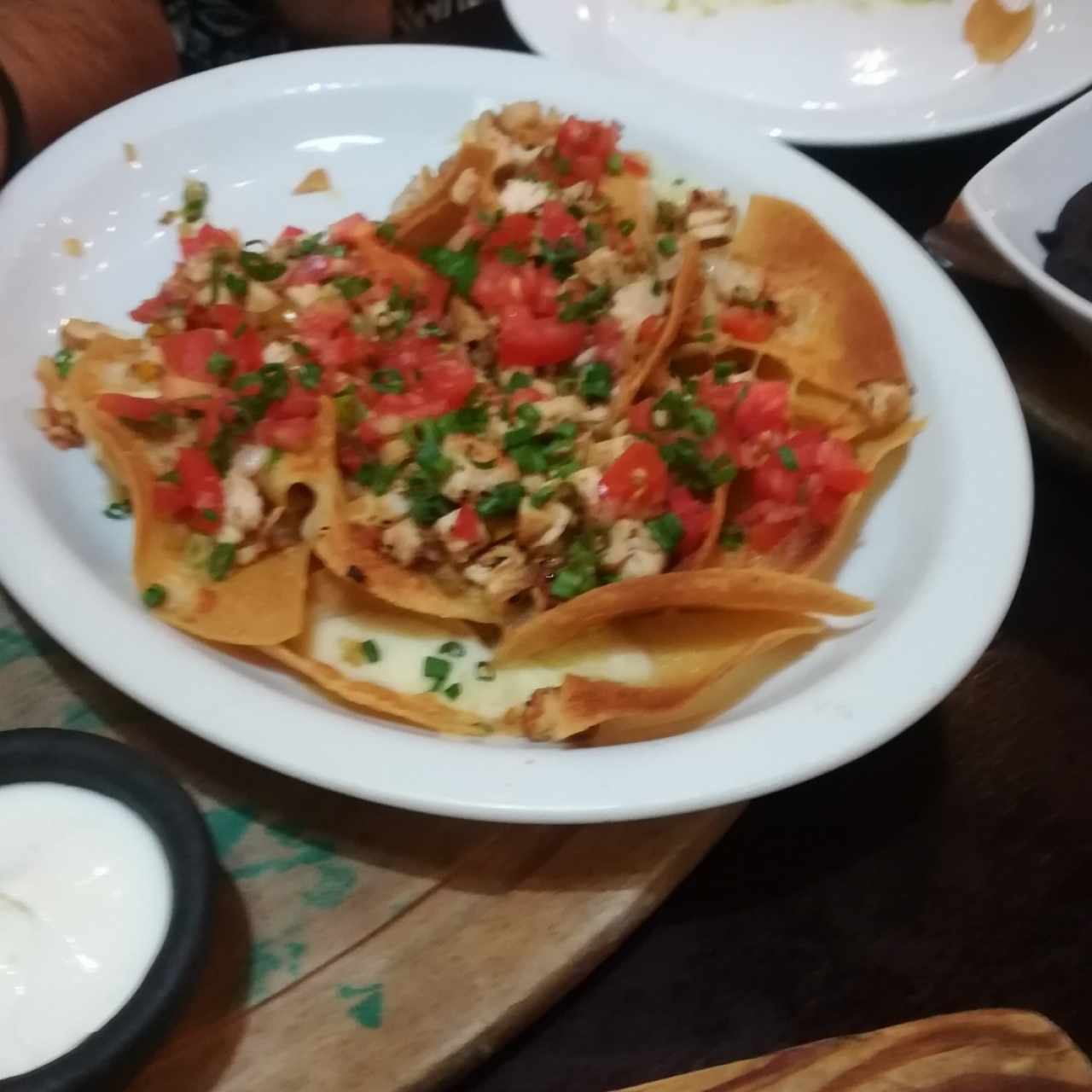 nachos con pollo