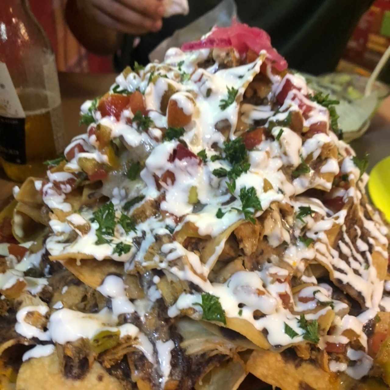 nachos de pollo