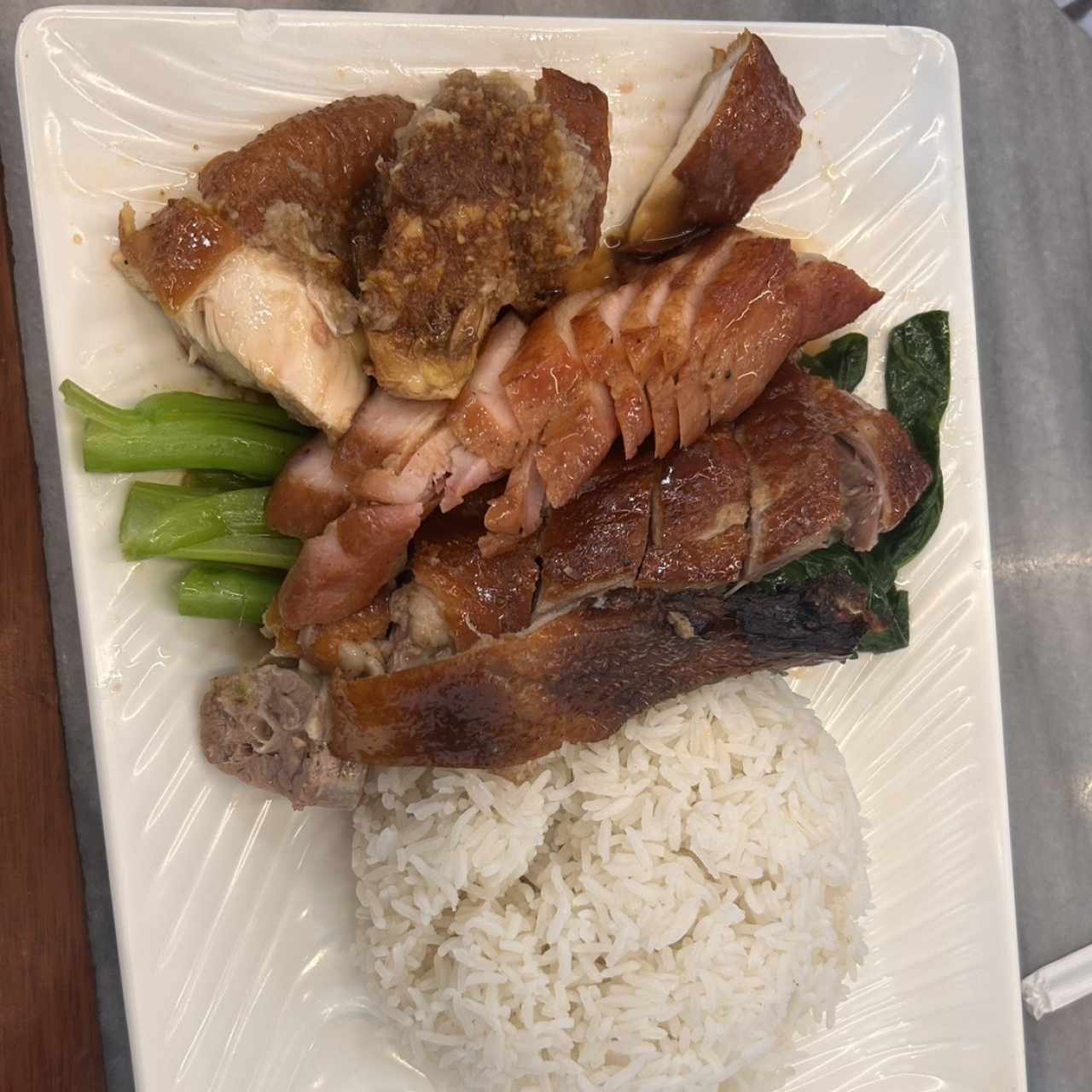 Arroz con pato asado + puerco liso asado