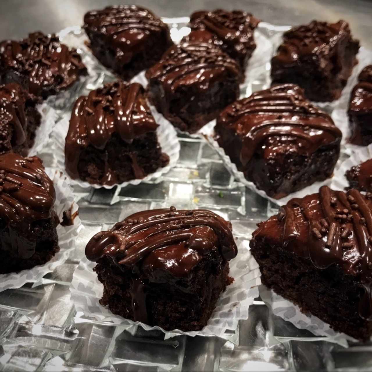 Brownie con nutella y ganache de chocolate