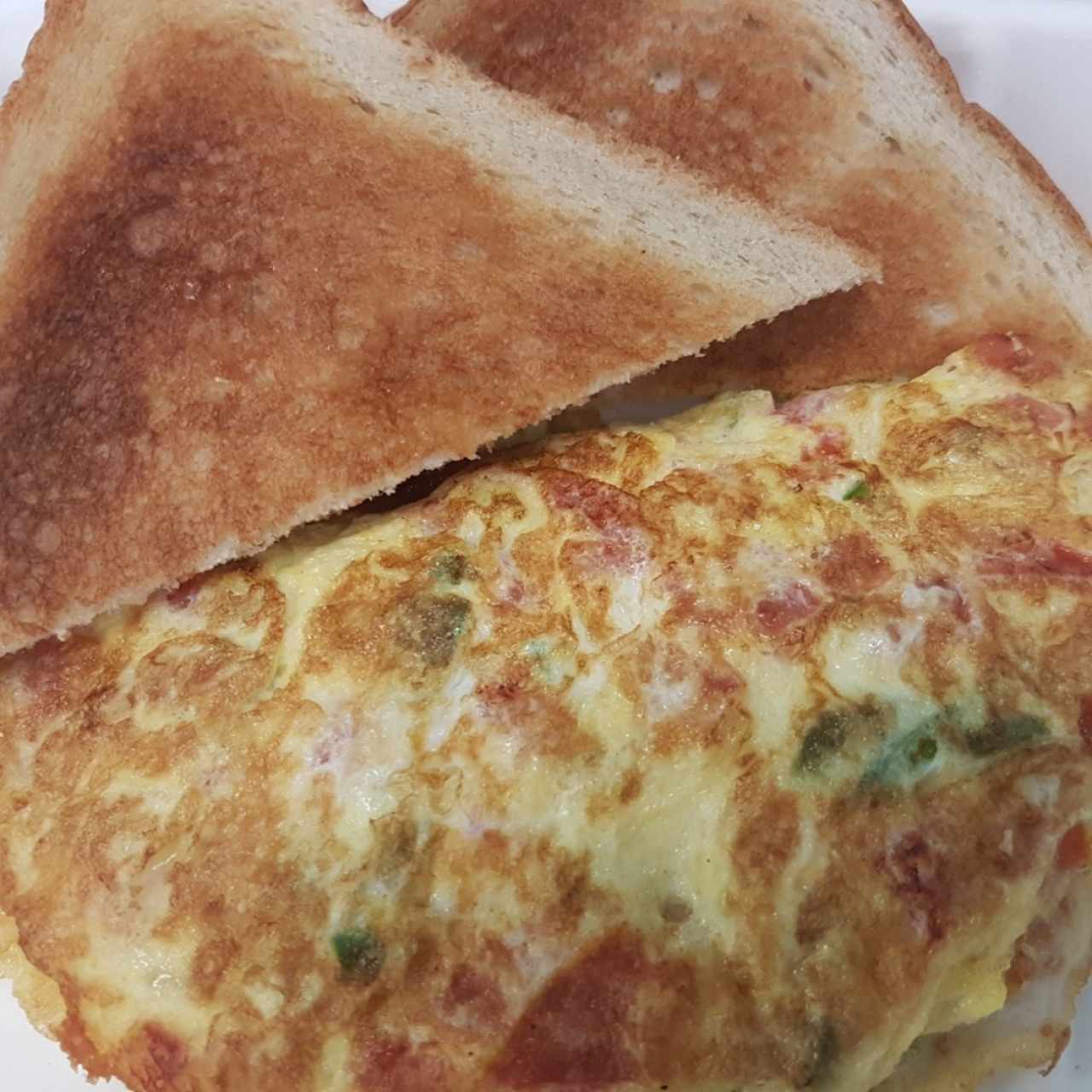 Omelette - Vegetales y cheddar