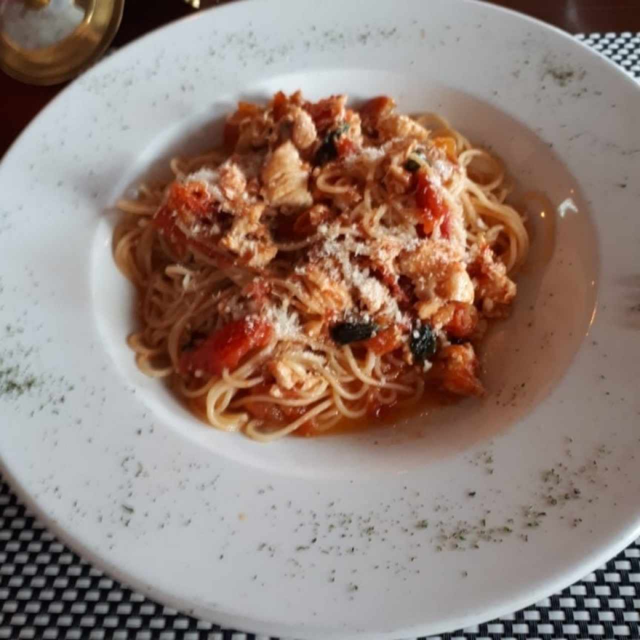 espaguetti con pollo 