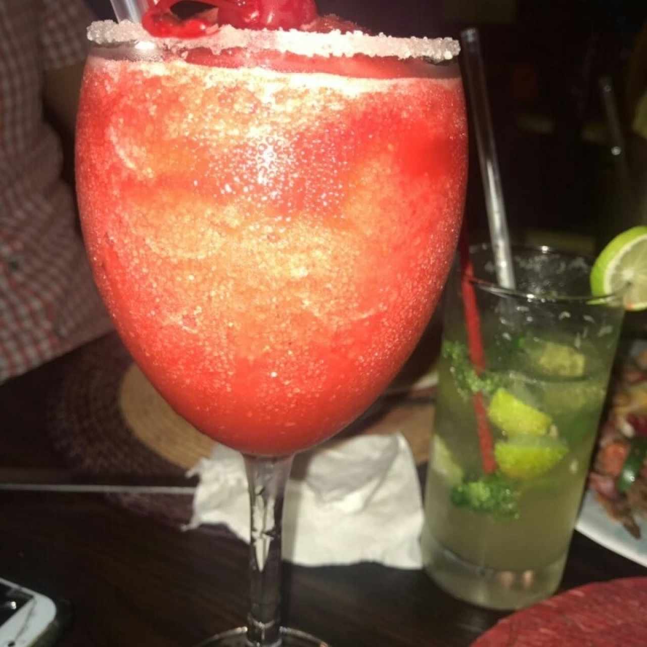 Margarita de fresa y Mojito