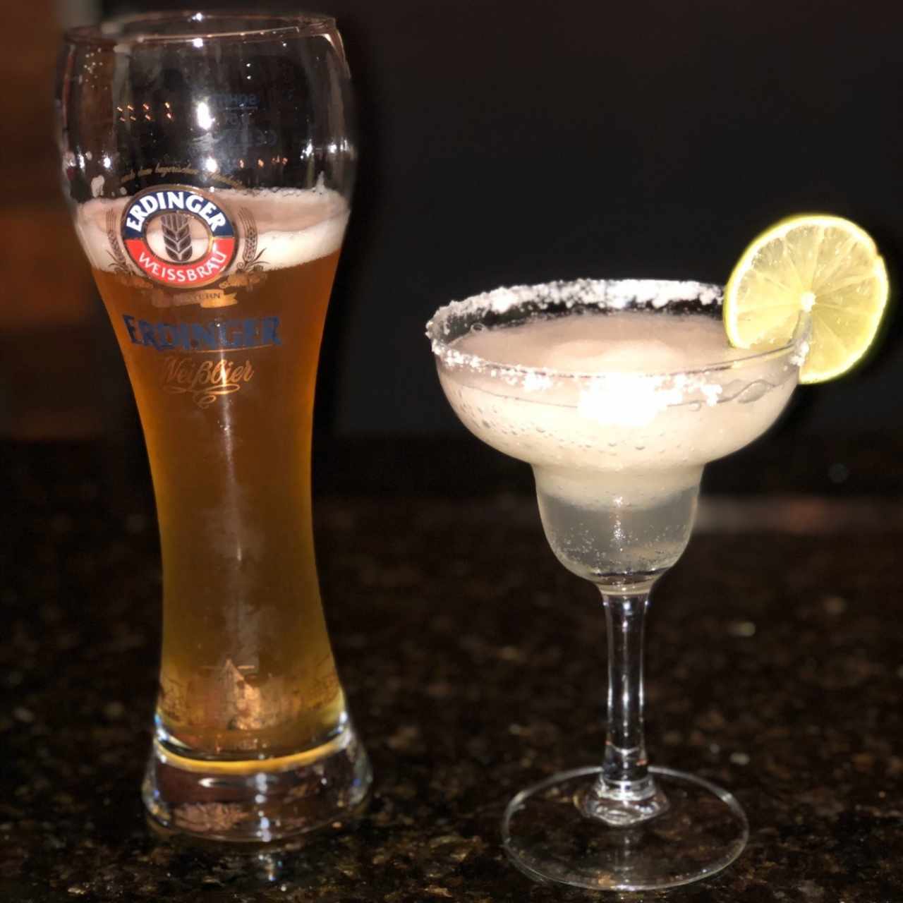 Margarita y cerveza Erdinger 