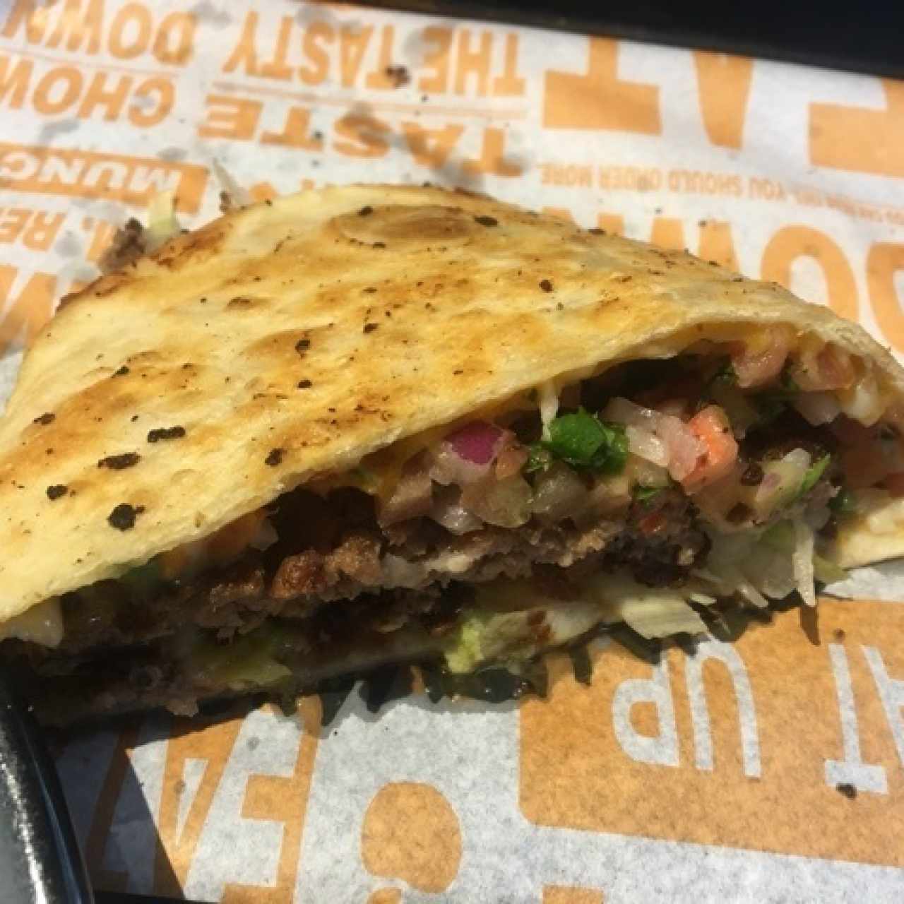 burger quesadilla 