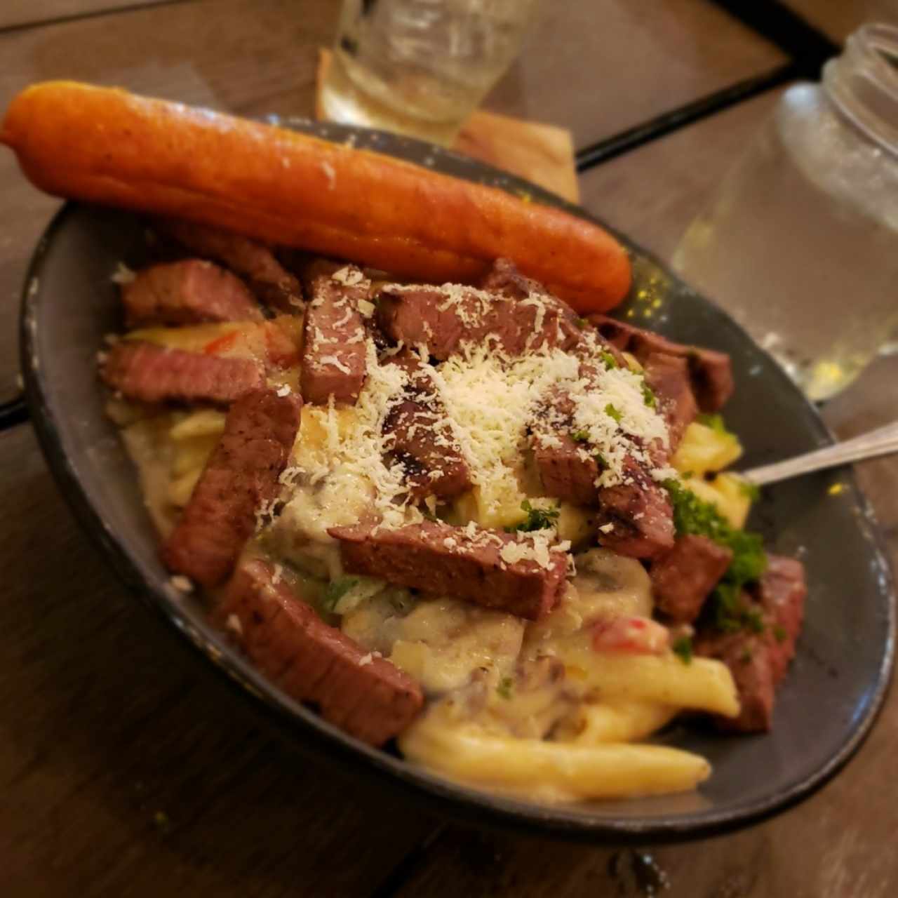 Penne con arrachera