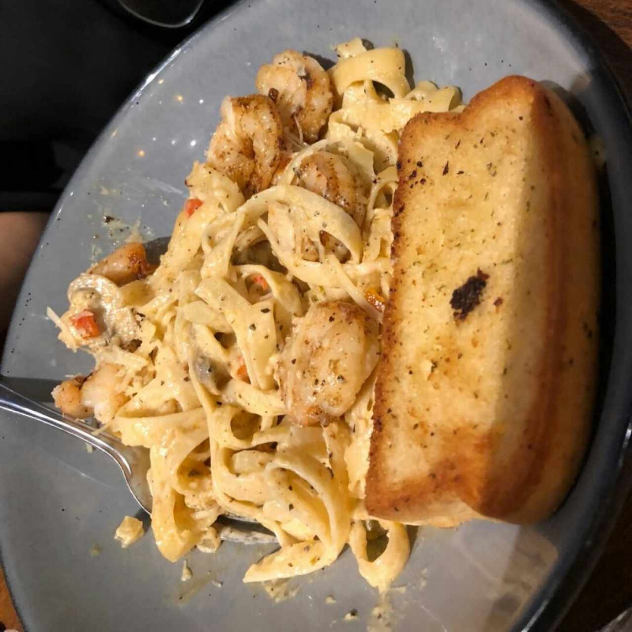 pasta con camarones 