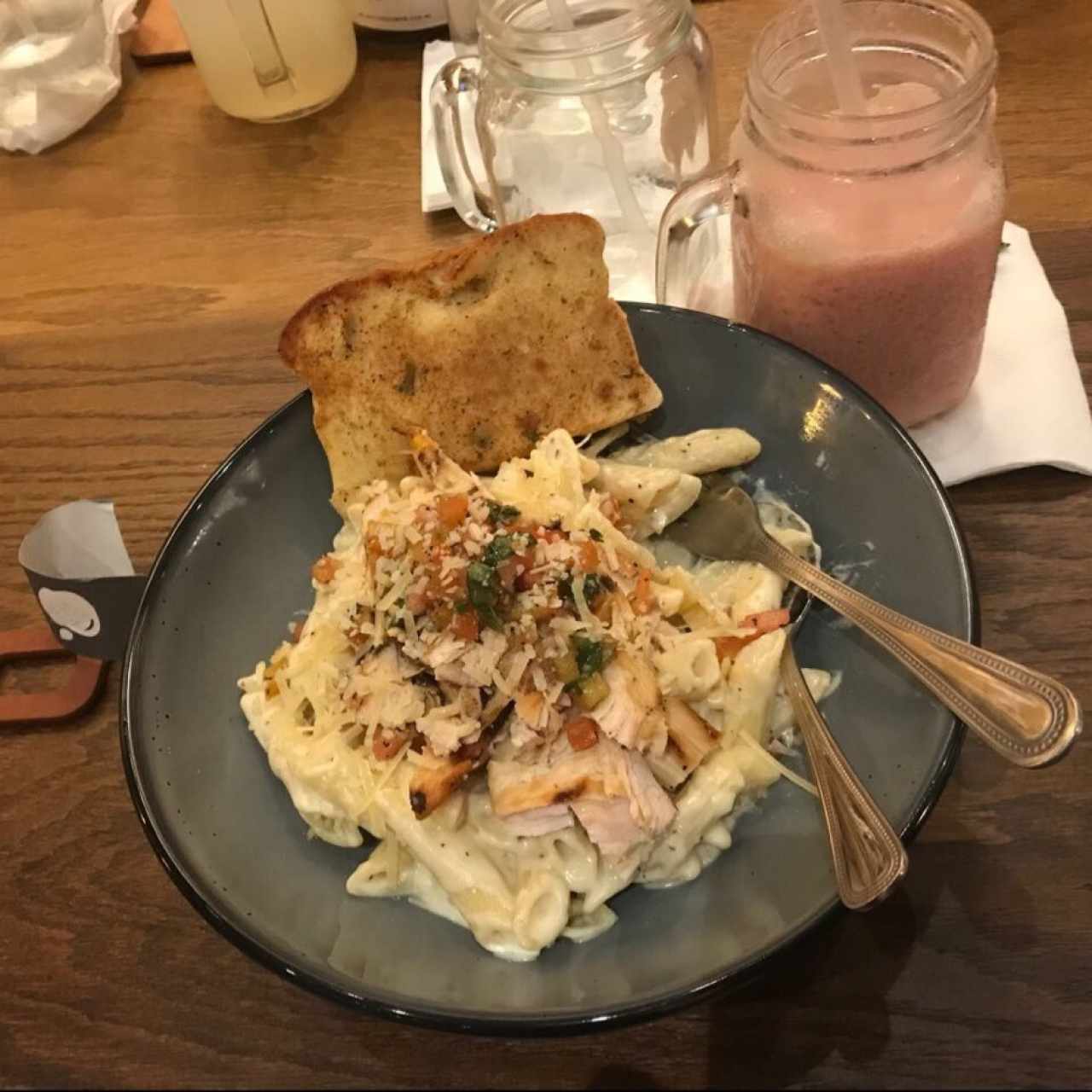 three-cheese chicken cavatappi