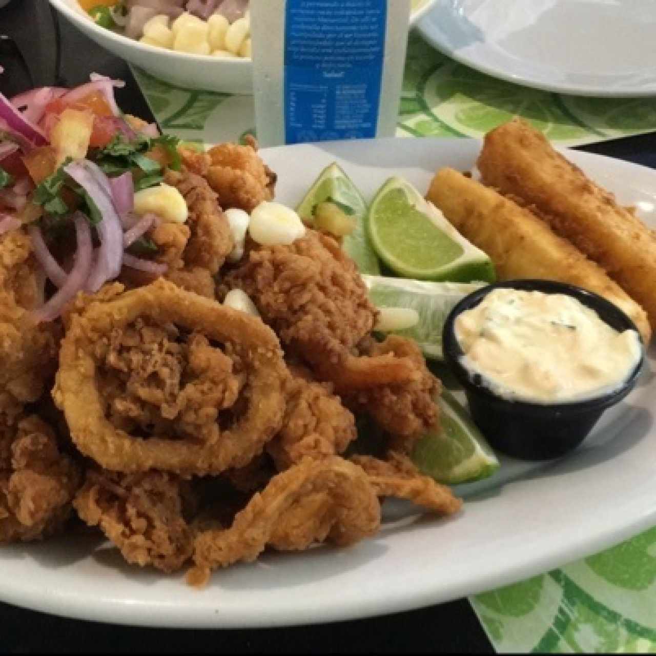 pescado con mariscos 