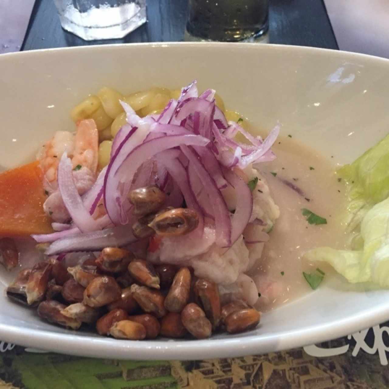 ceviche de camaron con pescado 