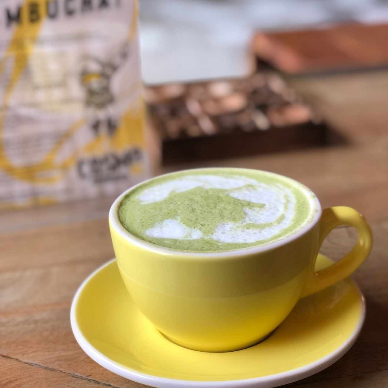 Te verde Matcha con leche de almendras