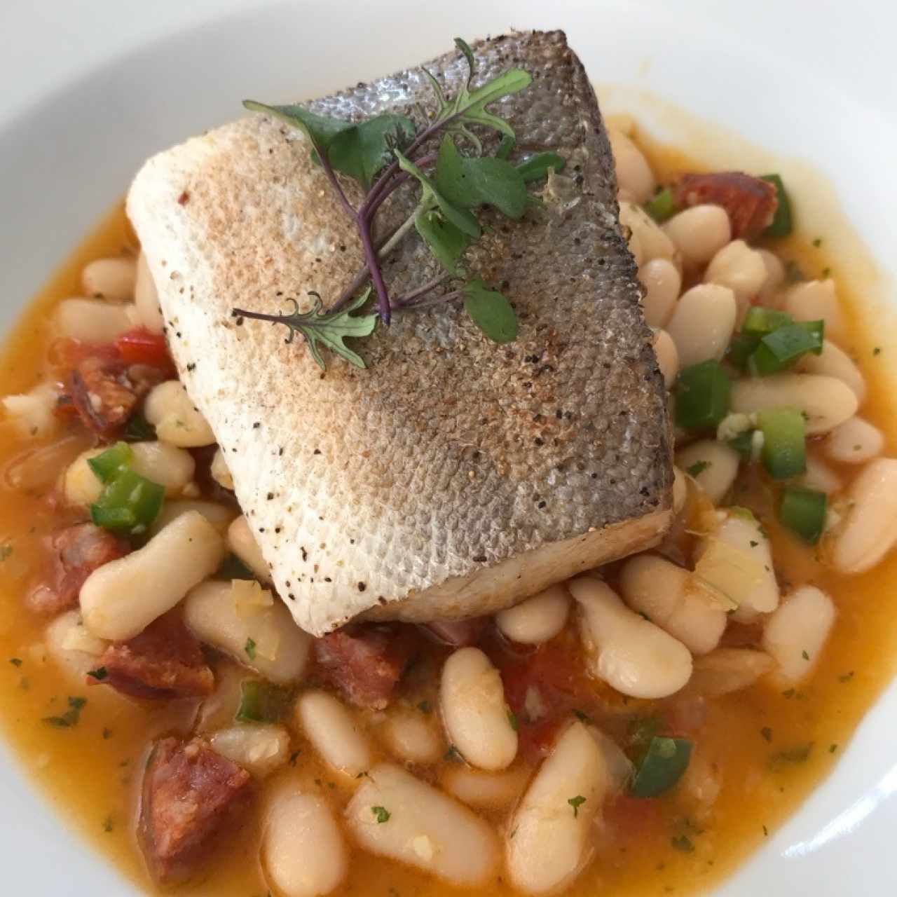 cobia con alubias