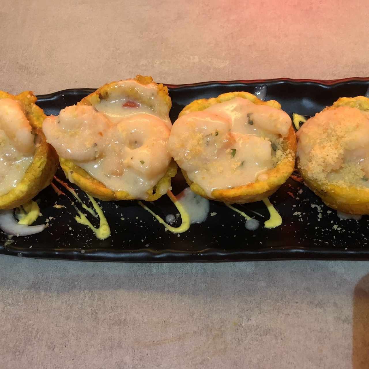 Patacones Rellenos de Camaron🍤