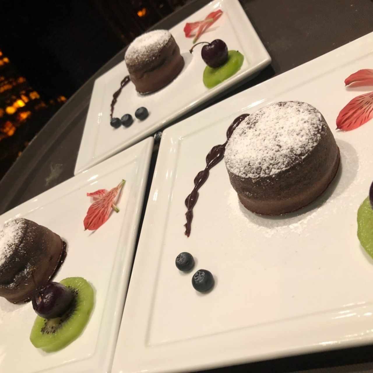 CHOCOLATE LAVA CAKE WITH GREEN TEA ICE CREAM