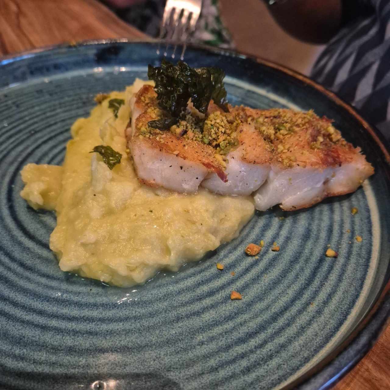 Corvina en Costra de Pistacho