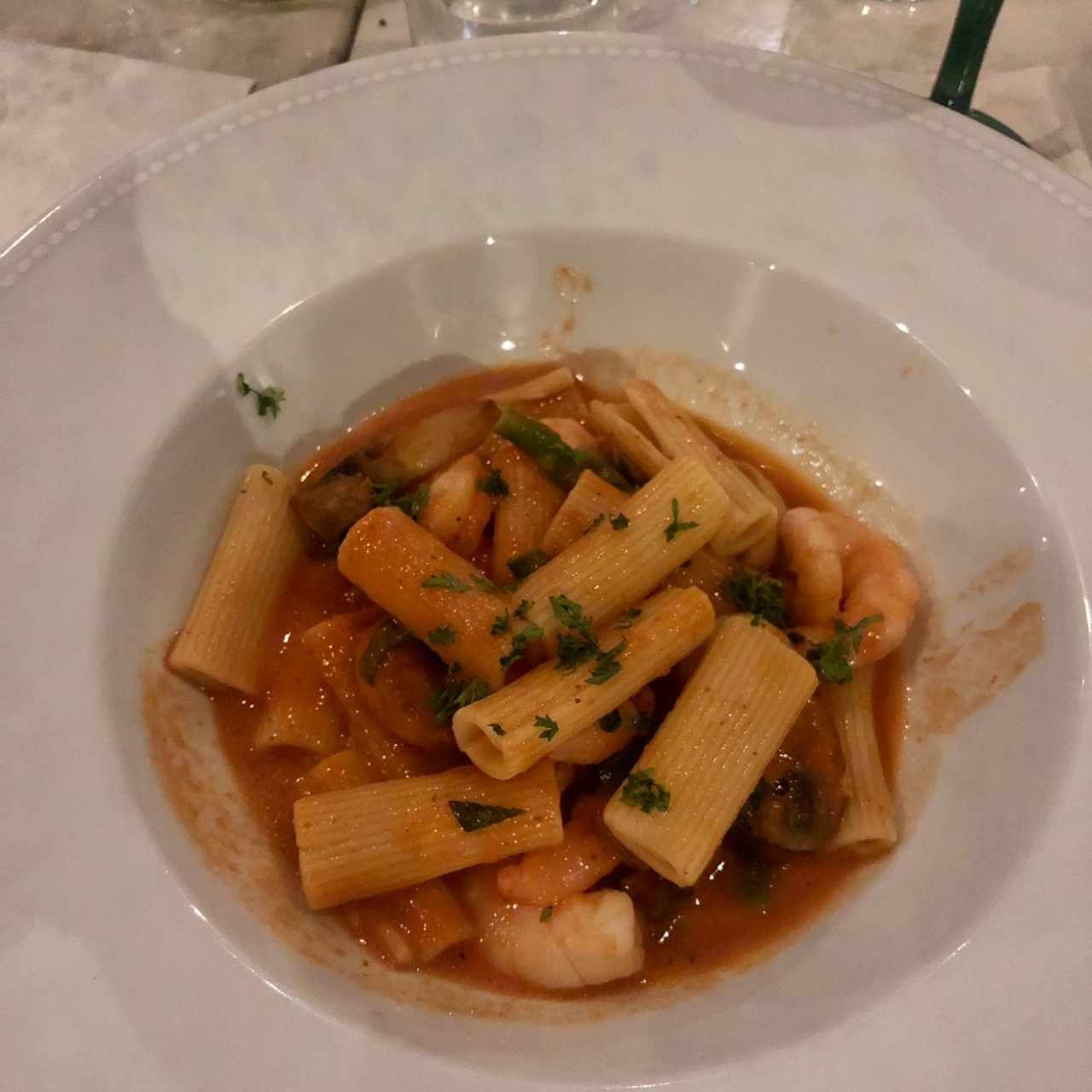 Rigatoni con camarón