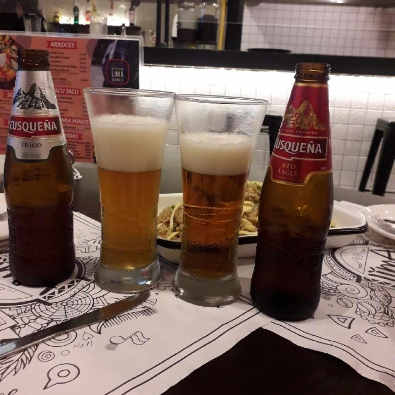 cerveza cusqueña de trigo y roja